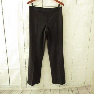 Banana Republic Martin Fit Pants 8 Black Stripe Cuffed Wide Leg Flat Front